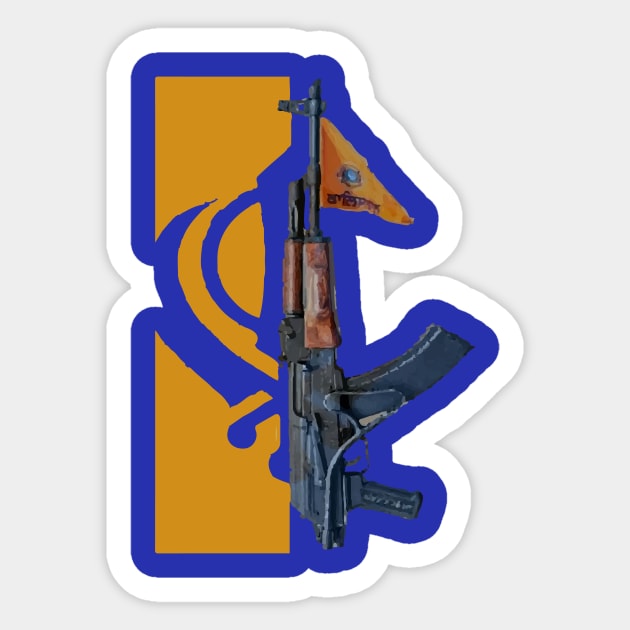 Khalistan AK47 Sticker by inkstyl